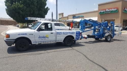 On location at Sunshine Window Cleaning, a Cleaning Service in Albuquerque, NM